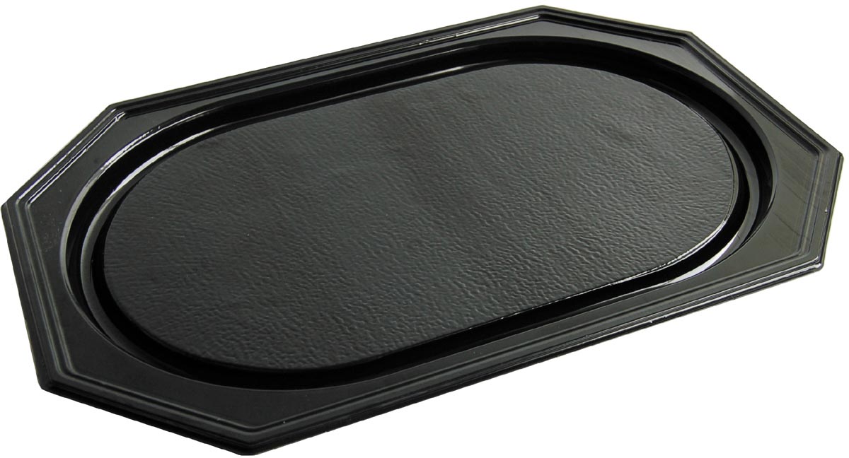 10 st. 10st. Zwarte catering schalen   Welke afmeting schalen wil je?: 35cm, Transparante deksels erbij bestellen?: Nee