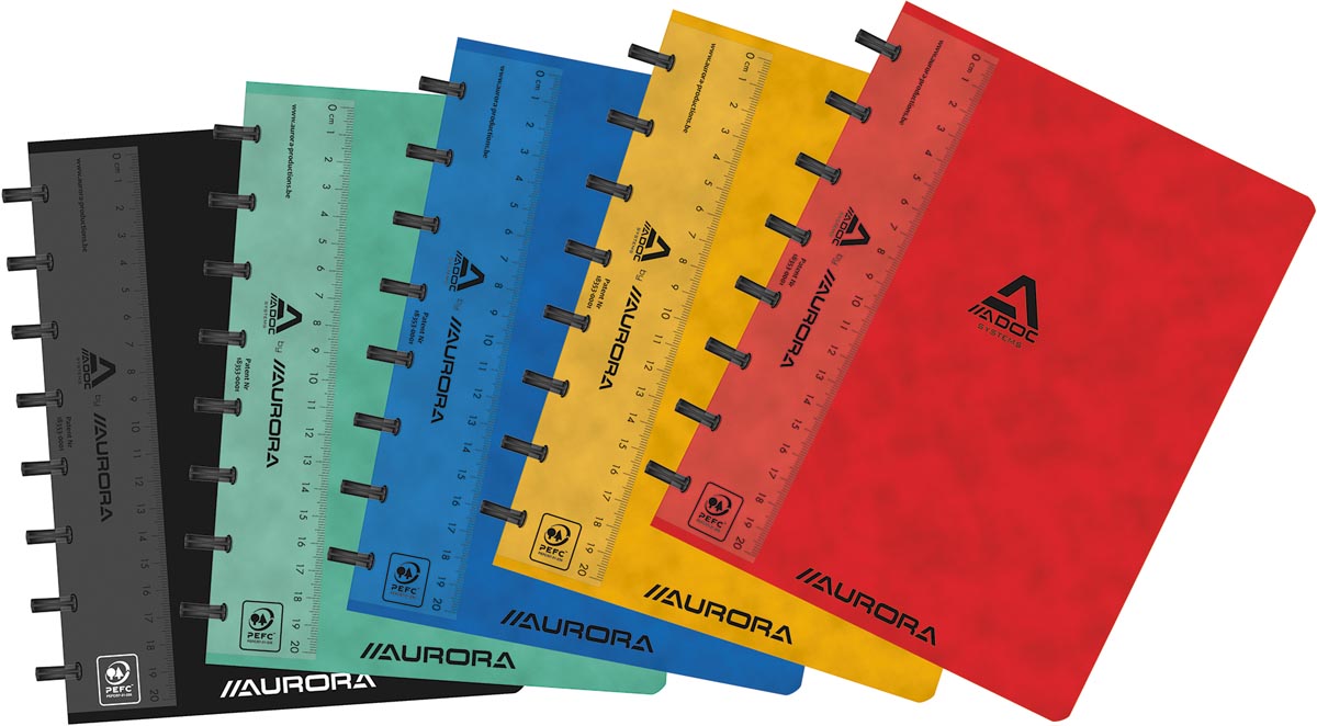 Adoc Classic schrift, ft A5, 144 bladzijden, commercieel geruit, geassorteerde kleuren afbeelding