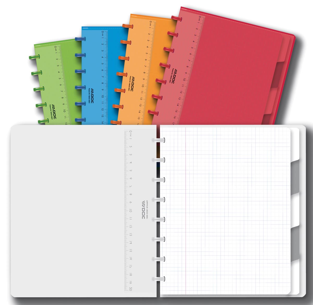 Adoc Colorlines schrift, ft A5, 144 bladzijden, geruit 5 mm, geassorteerde kleuren Adoc Colorlines schrift, ft A5, 144 bladzijden, geruit 5 mm, geassorteerde kleuren