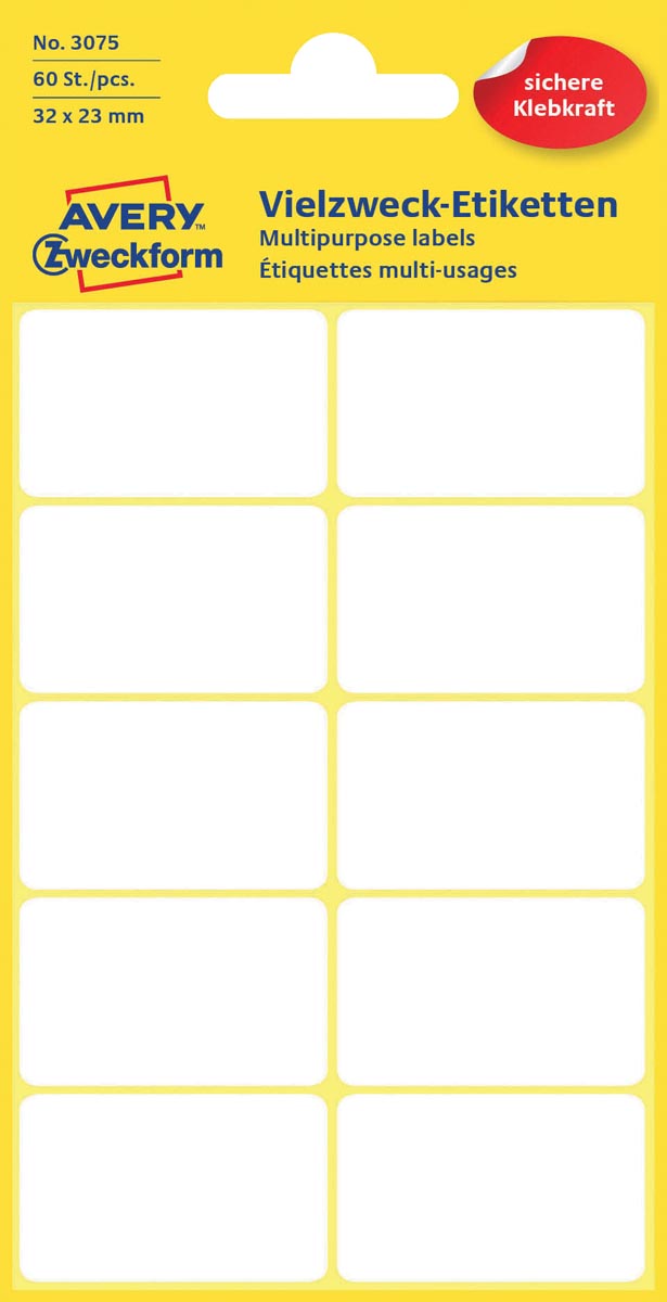 Avery Witte etiketten ft 32 x 23 mm (b x h), 60 stuks