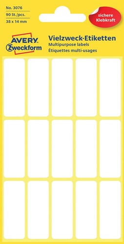 Avery Witte etiketten ft 38 x 14 mm (b x h), 90 stuks