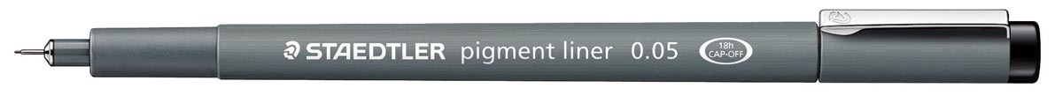 Staedtler pigment liner fineliner, ronde punt, schrijfbreedte 0,05 mm, zwart afbeelding
