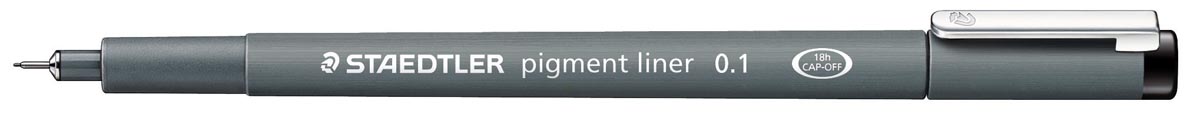 Staedtler pigment liner fineliner, ronde punt, schrijfbreedte 0,1 mm, zwart afbeelding