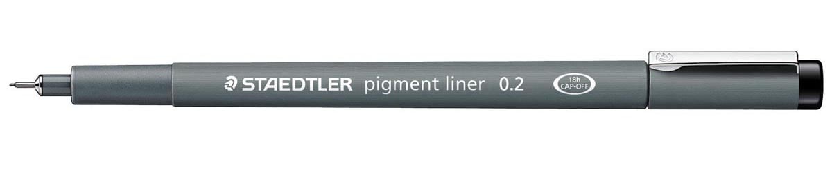 Staedtler pigment liner fineliner, ronde punt, schrijfbreedte 0,2 mm, zwart