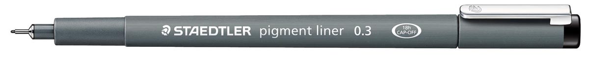 Staedtler pigment liner fineliner, ronde punt, schrijfbreedte 0,3 mm, zwart afbeelding