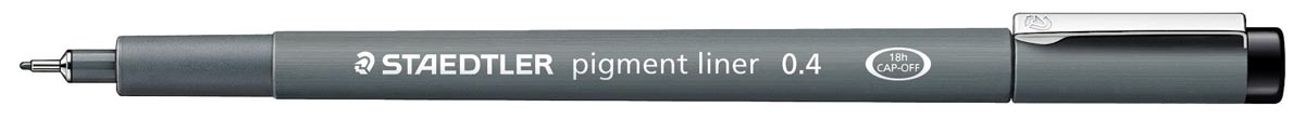 Staedtler pigment liner fineliner, ronde punt, schrijfbreedte 0,4 mm, zwart afbeelding