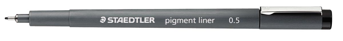 Staedtler pigment liner fineliner, ronde punt, schrijfbreedte 0,5 mm, zwart afbeelding