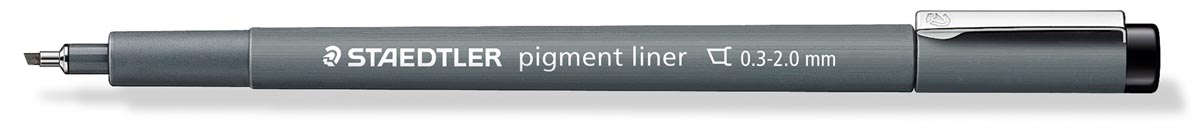 Staedtler fineliner pigment liner met beitelpunt zwart