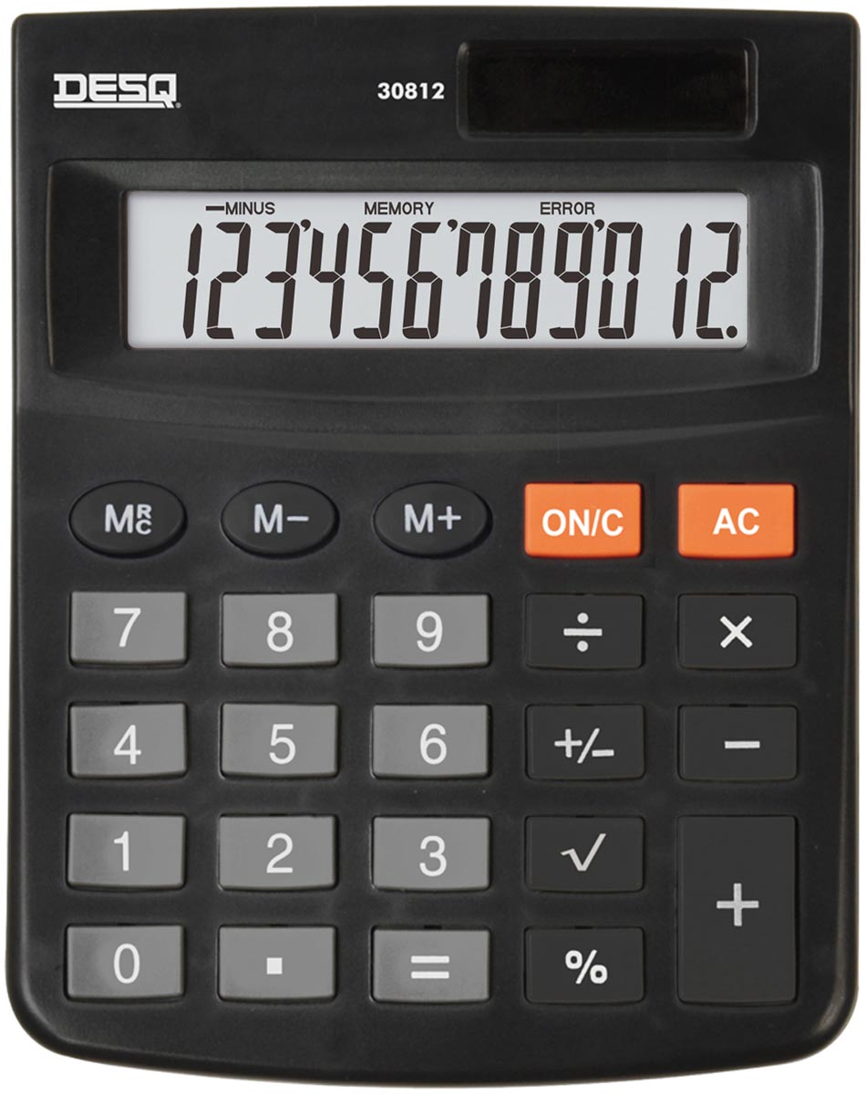 Desq bureaurekenmachine Heavy Duty Compact 30812, zwart Desq bureaurekenmachine Heavy Duty Compact 30812, zwart