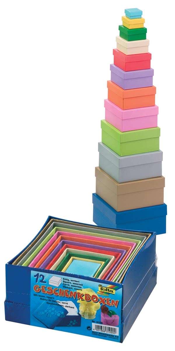 Folia geschenkdozen vierkant, ft grootste: 14,5 x 7,5 cm (l x h), ft kleinste: 3,5 x 2 cm (l x h) afbeelding