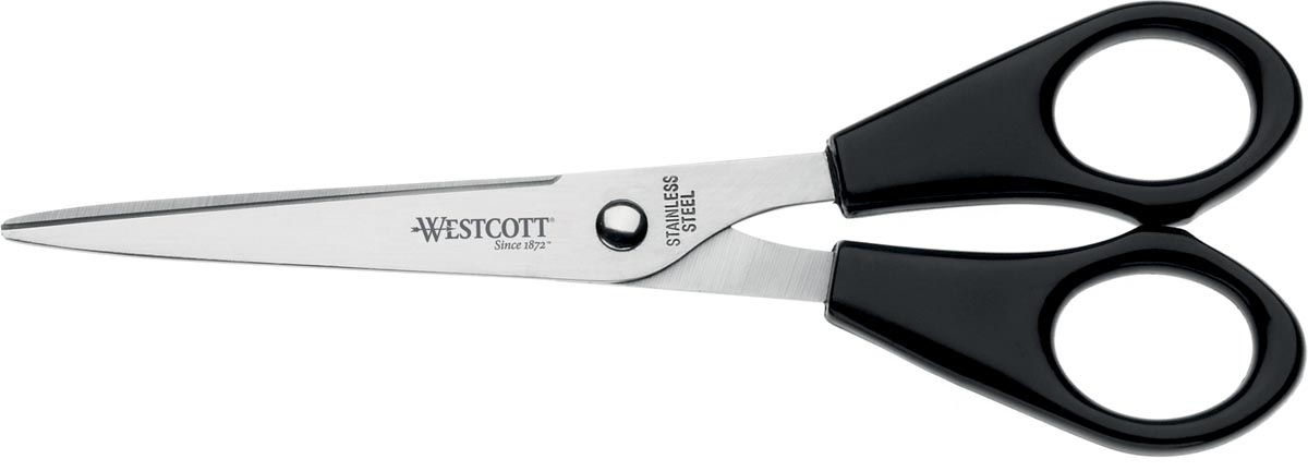 Westcott schaar, 15 cm, symmetrische ogen, zwart afbeelding