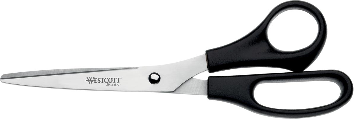 Westcott schaar, 20,4 cm, asymmetrische ogen, zwart afbeelding