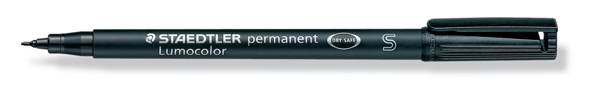 Staedtler OHP-marker Lumocolor permanent, fijne punt van 0,4 mm, zwart