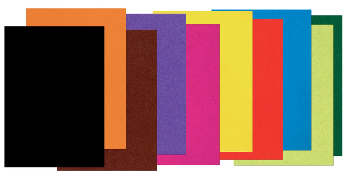 Gekleurd tekenpapier, 120 g, ft 17 x 21 cm, geassorteerde kleuren, pak van 500 vel afbeelding