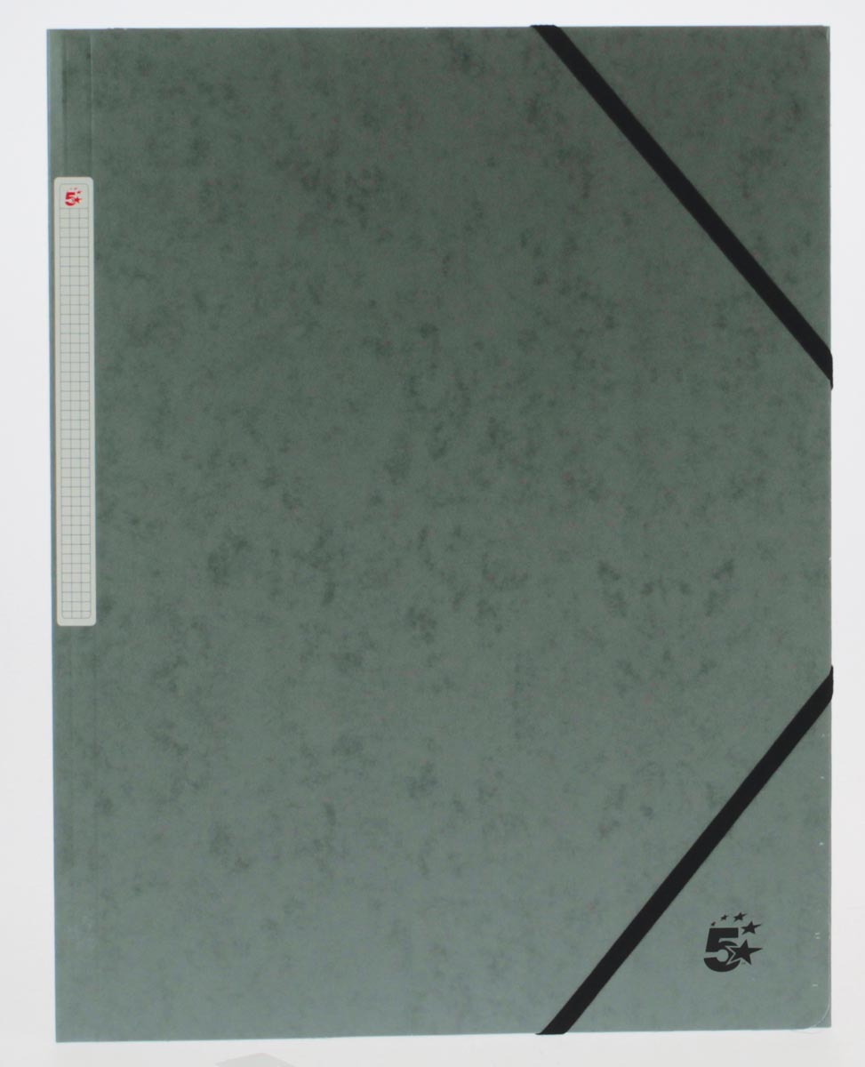 Pergamy elastomap 3 kleppen, grijs, pak van 10