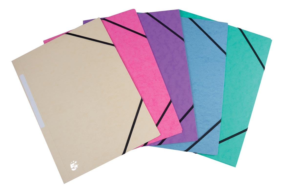 Pergamy elastomap 3 kleppen, geassorteerde pastelkleuren, pak van 10