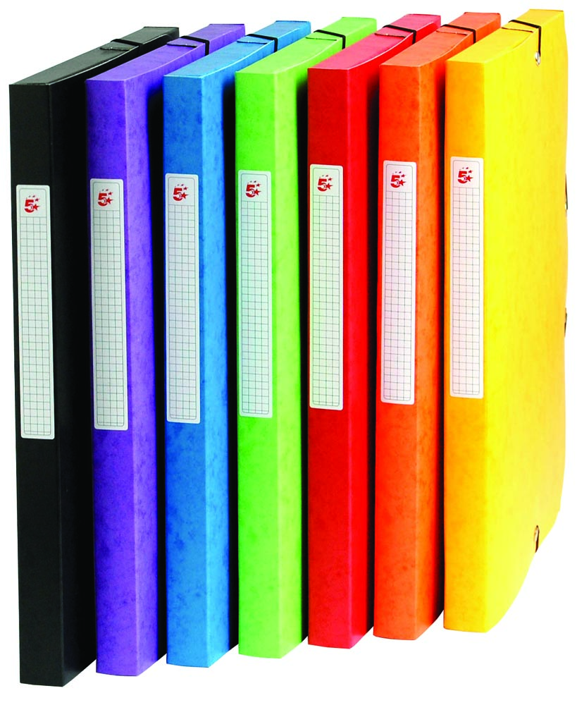 Pergamy elastobox, rug van 2,5 cm, geassorteerde kleuren