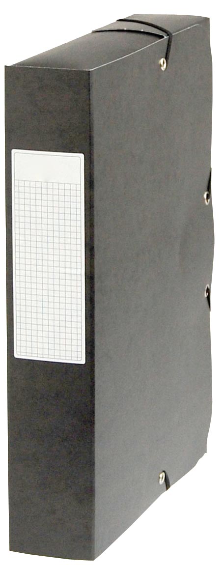 Pergamy elastobox, rug van 6 cm, zwart