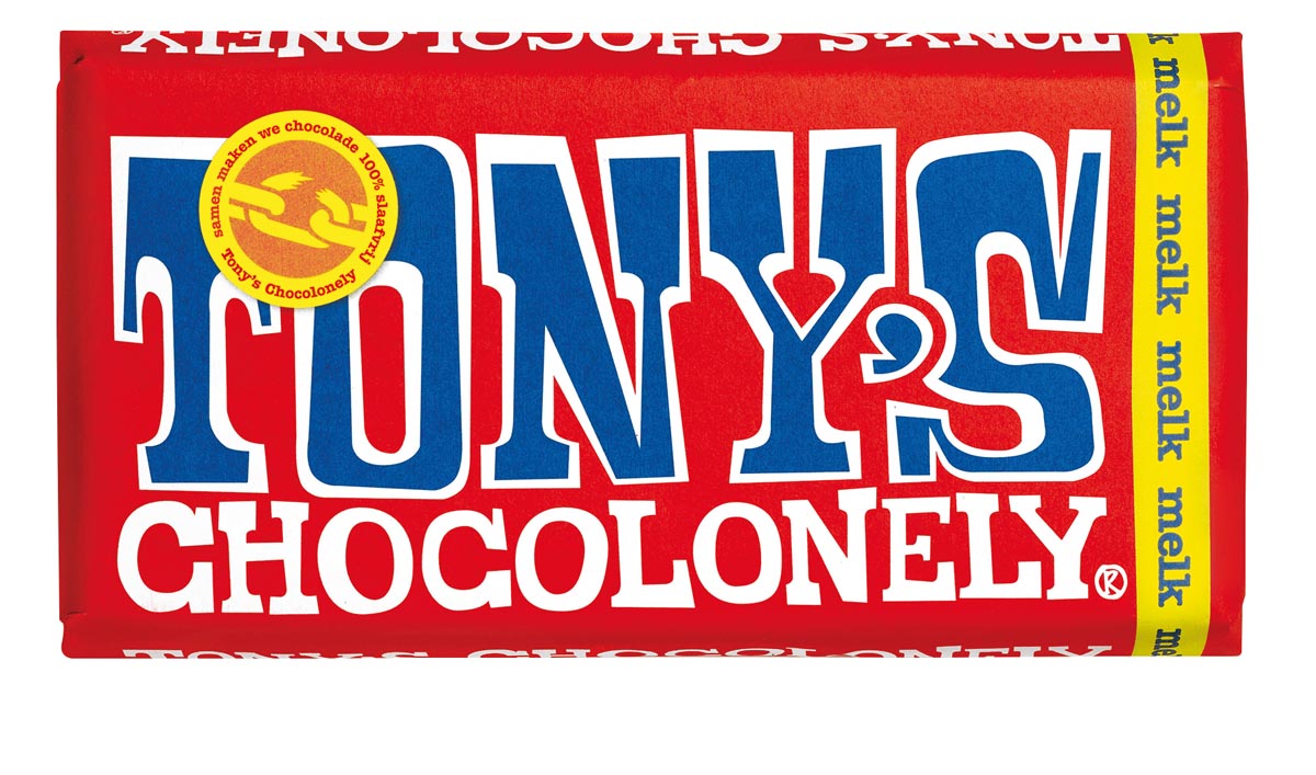 Tony&apos;s Chocolonely chocoladereep, 180g, melk afbeelding