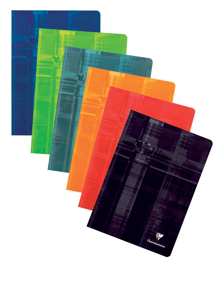 Clairefontaine schrift ft A4, 120 bladzijden, geruit 5mm, geniet, geassorteerde kleuren afbeelding