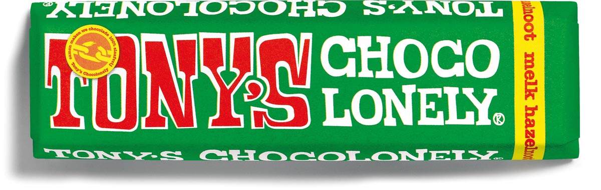 Tony's Chocolonely chocoladereep, 47g, hazelnoot