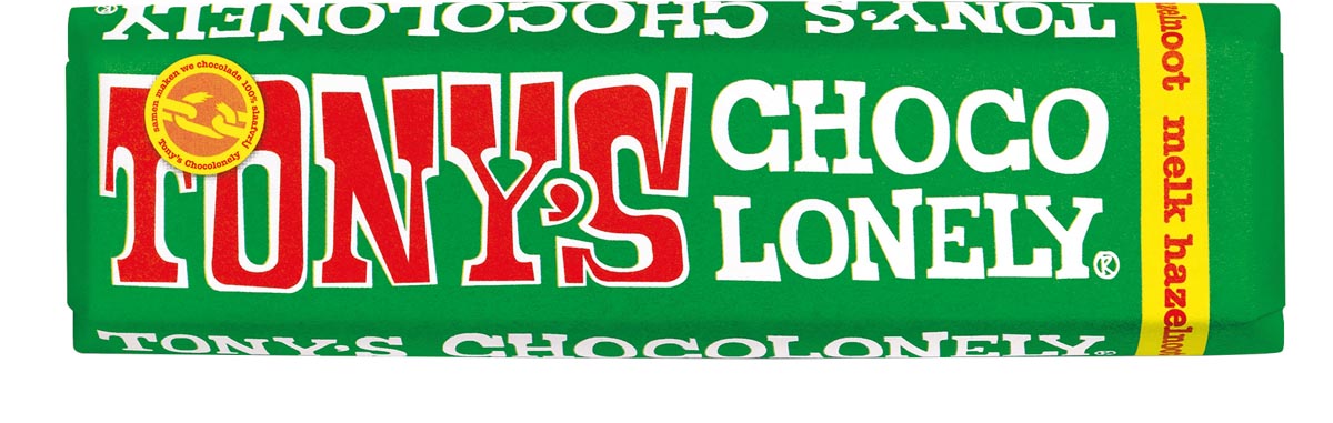 Tony&apos;s Chocolonely chocoladereep, 47g, hazelnoot afbeelding