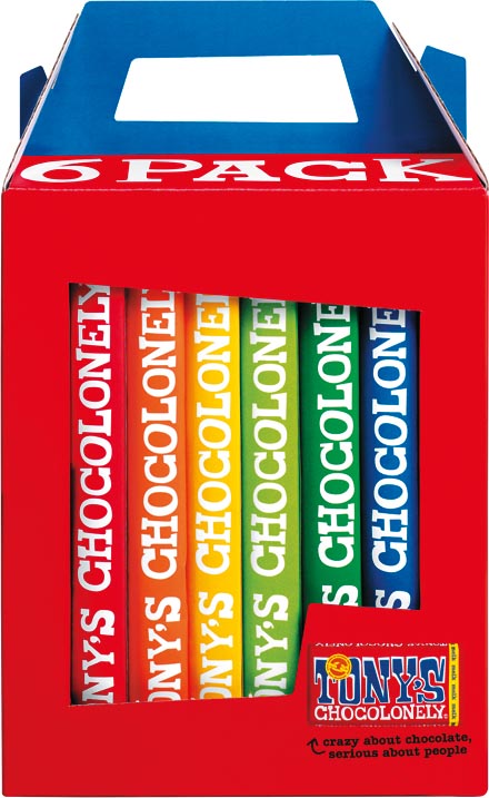 Tony's Chocolonely chocoladereep Rainbowpack Classic, 180 g, 6 stuks, mix Tony's Chocolonely chocoladereep Rainbowpack Classic, 180 g, 6 stuks, mix