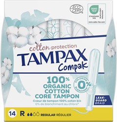 Tampax Cotton Regular tampons, paquet de 14 pièces