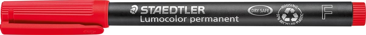 Staedtler Lumocolor 318, OHP-marker, permanent, 0,6 mm, rood afbeelding