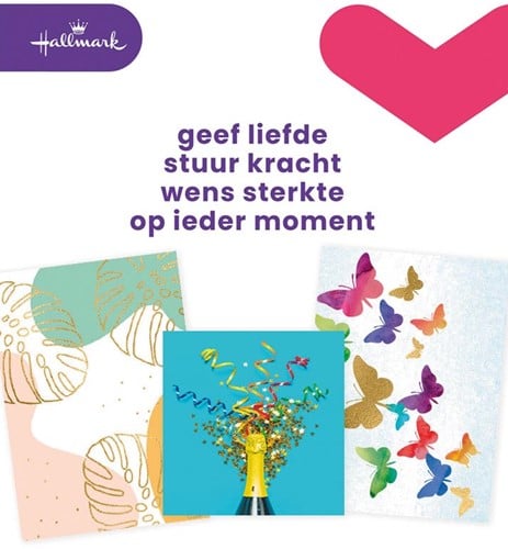 Hallmark navulset wenskaarten, blanco, pak van 8 stuks