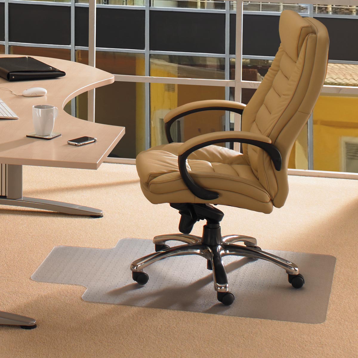 Floortex vloermat Computex, voor tapijt, met uitsparing ft 51 x 25 cm, ft 120 x 90 cm