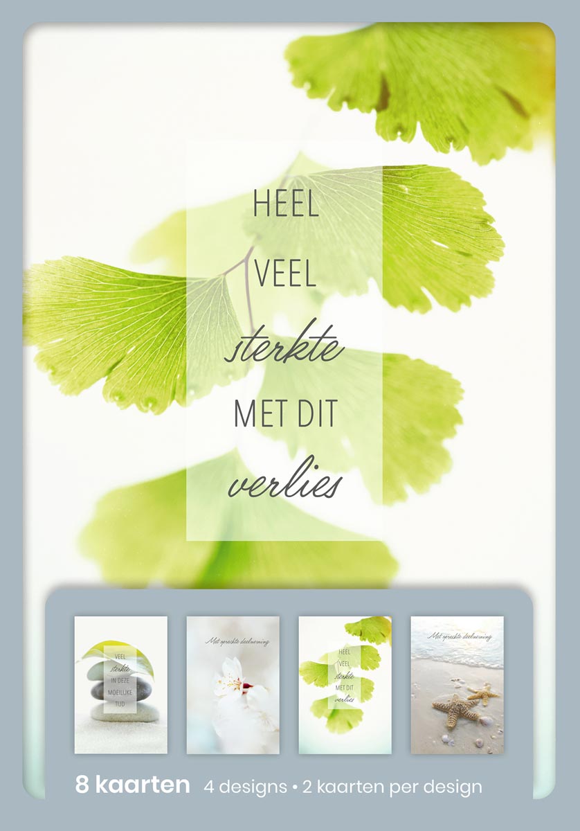 hallmark wenskaarten, heel veel sterkte met dit verlies, blister van 8 stuks afbeelding