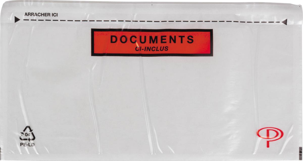 Pergamy documentmapje transparant, Ft DL: 225 x 115 mm, doos van 100 stuks