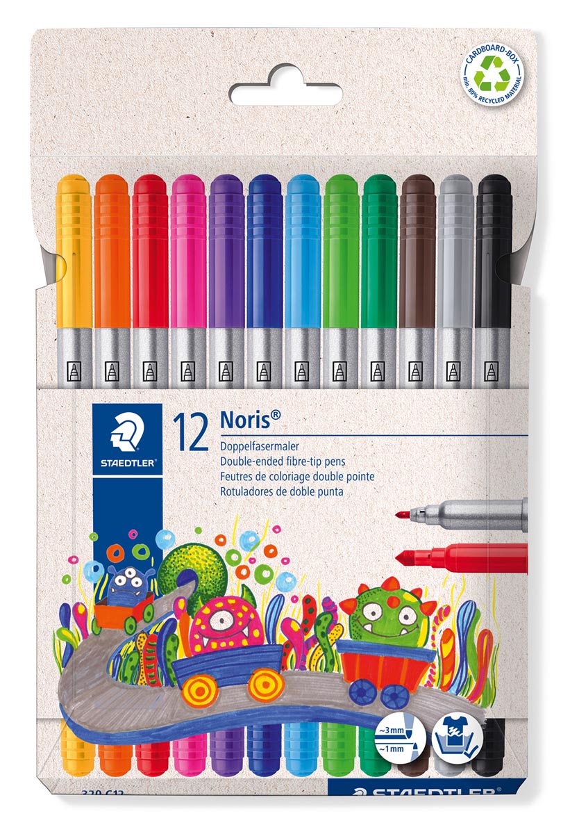Staedtler viltstift Noris Club, geassorteerde kleuren, etui van 12 stuks afbeelding