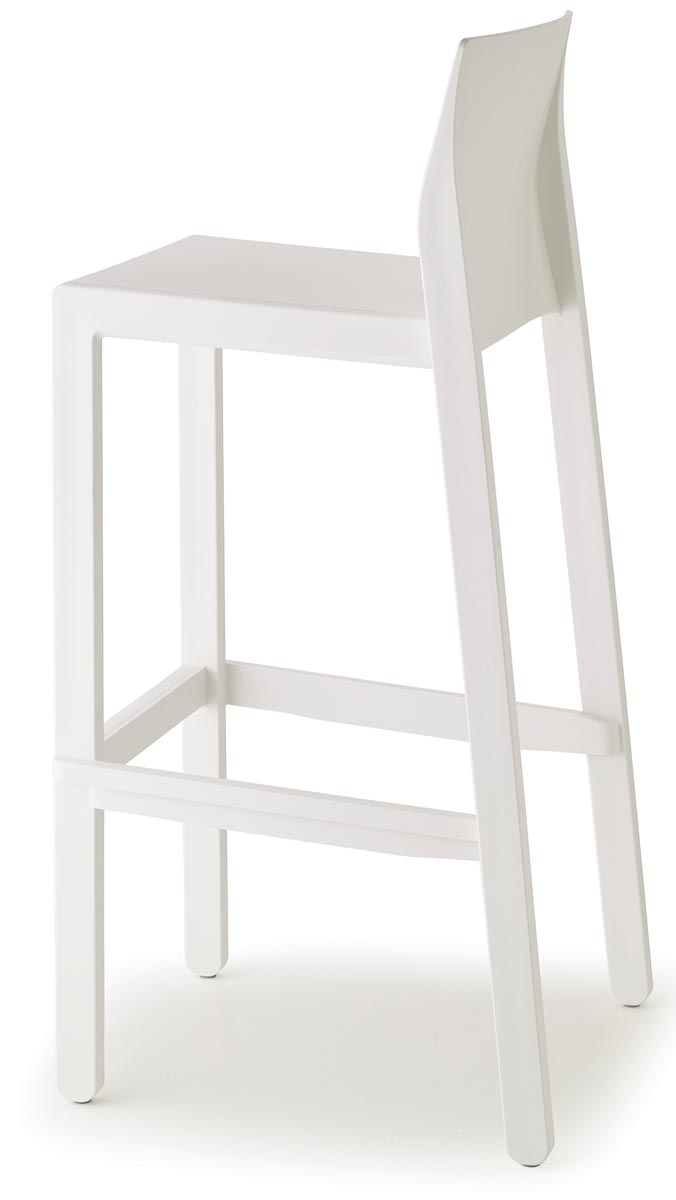 Barkruk, met 4 poten, wit