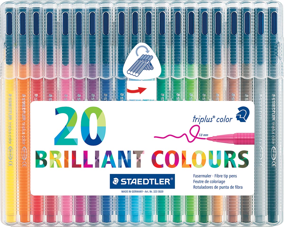 Staedtler Viltstift Triplus Color 20 Stiften huismerk kopen in de aanbieding