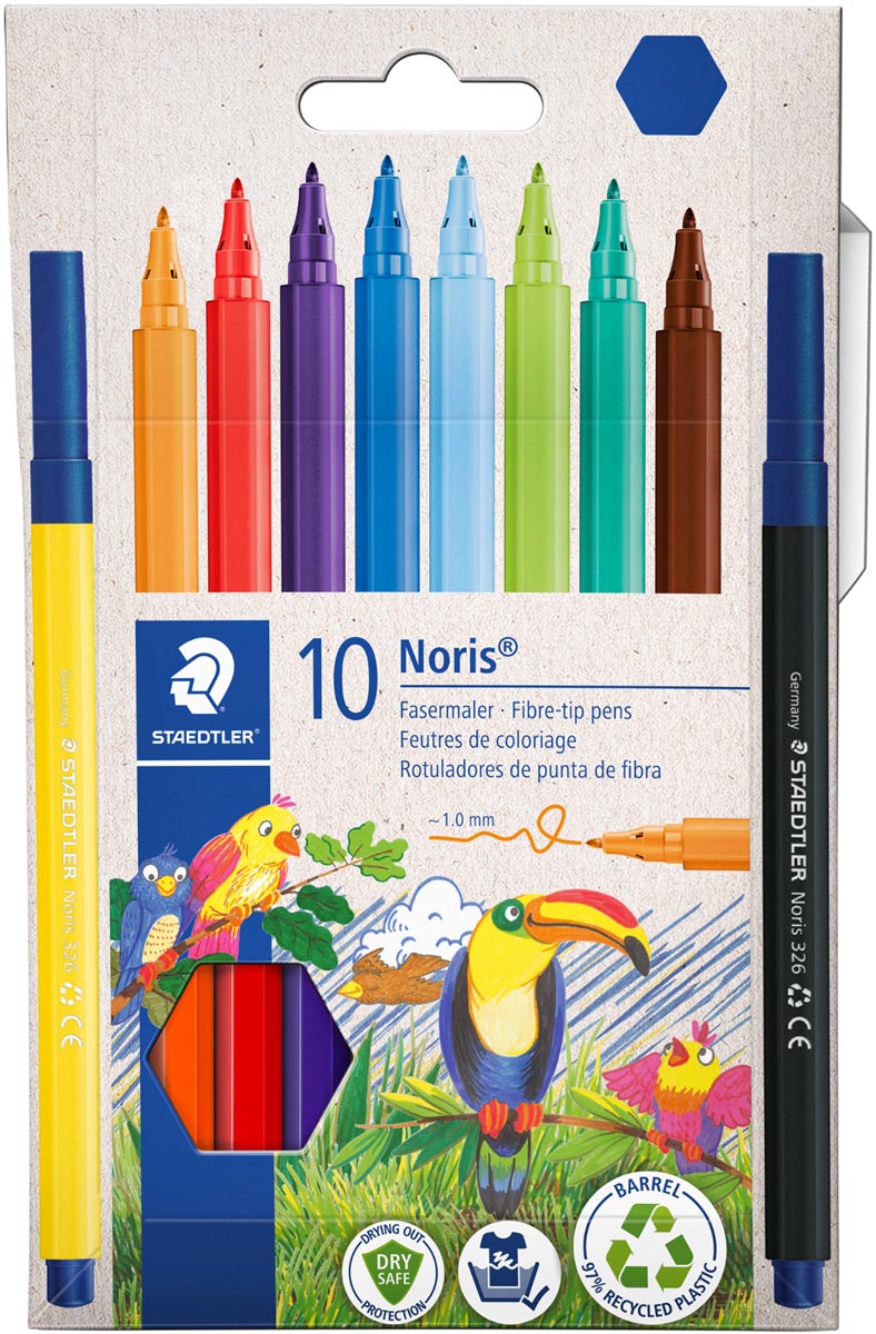 Staedtler Noris viltstift, 10 stiften, karton etui afbeelding