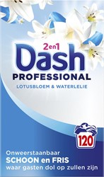 Dash Professional 2 in 1 Formula Lotusbloem & Waterlelie waspoeder, doos van 6,6 kg, 120 wasbeurten