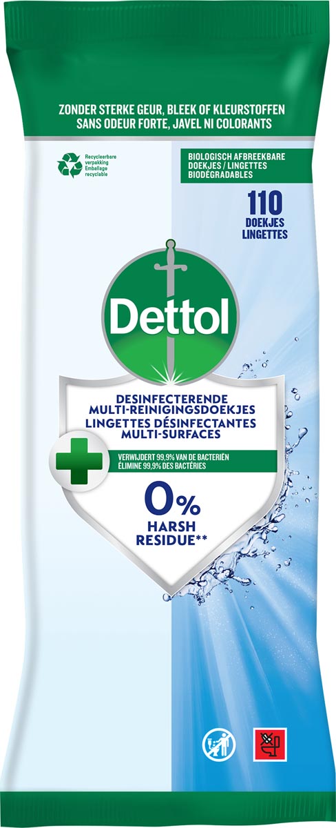 Dettol reiningsdoekjes desinfecterend, pak van 110 stuks afbeelding