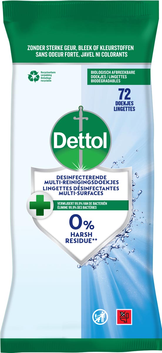 Dettol reiningsdoekjes desinfecterend, pak van 72 stuks afbeelding