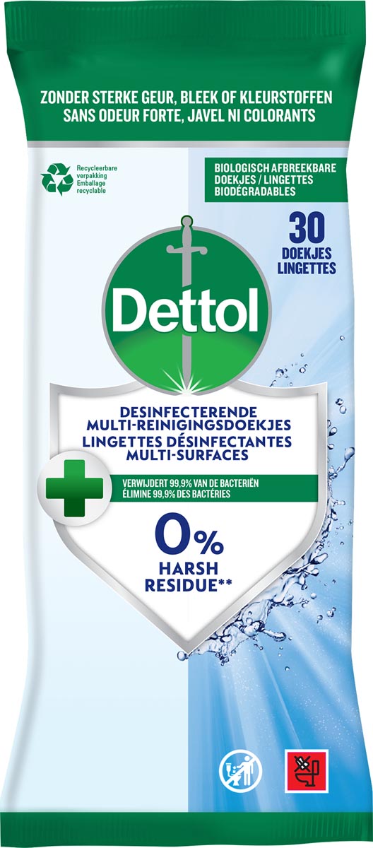 Dettol reiningsdoekjes desinfecterend, pak van 30 stuks afbeelding