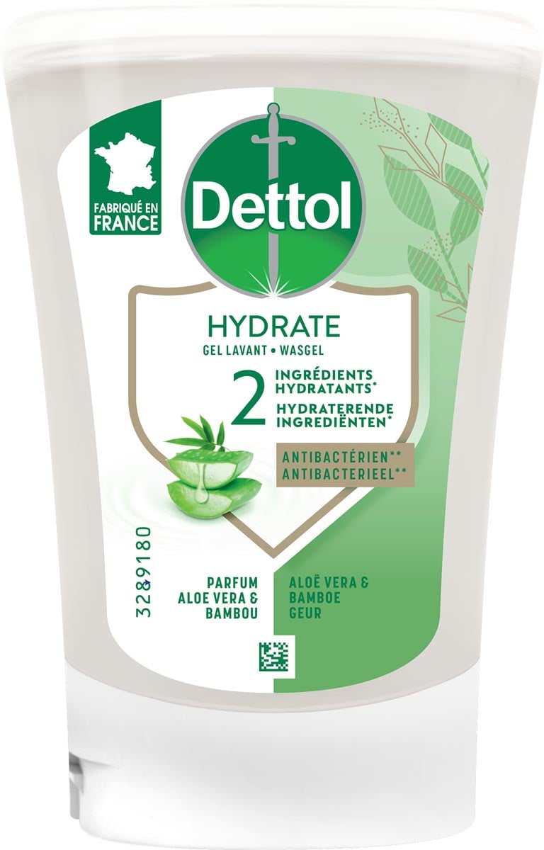 Dettol no touch handzeep Hydrate, aloë vera en bamboe, navulling van 250 ml