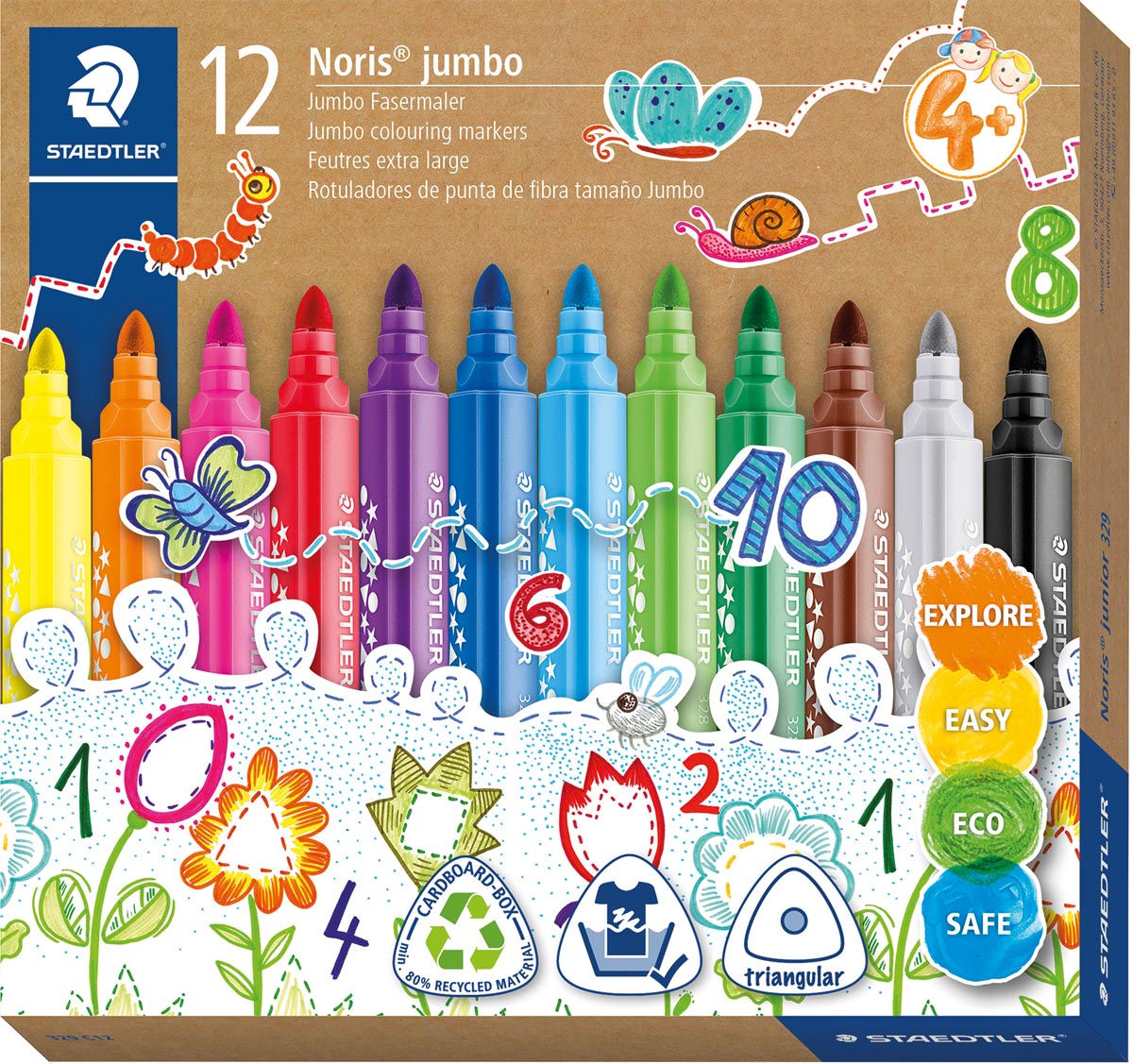 Staedtler Viltstift Noris 328 JUMBO, 12 stiften afbeelding
