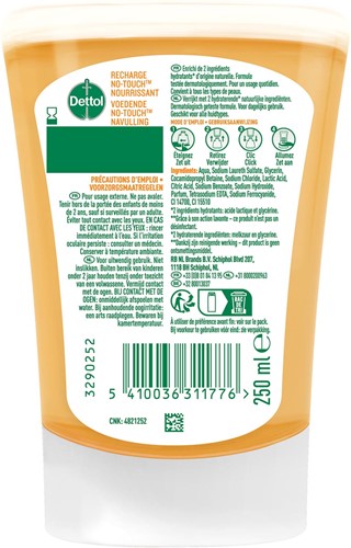 Dettol no touch handzeep Extra care, honing en vanille, navulling van 250 ml-2