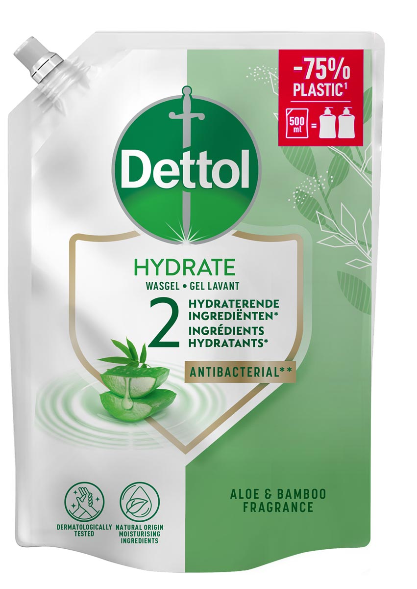 Dettol handzeep Hydrate, aloë vera en bamboe, navulling van 500 ml afbeelding