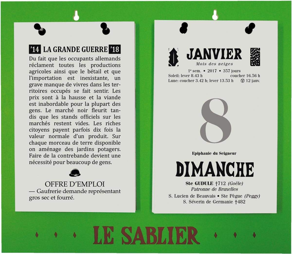 Dagblokkalender Le Sablier Géant, ft A3, Franstalig, 2022 Dagblokkalender Le Sablier Géant, ft A3, Franstalig, 2022