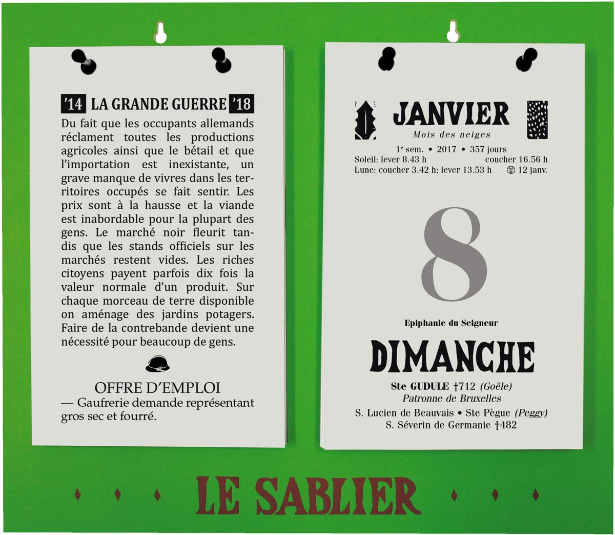 Dagblokkalender Le Sablier Géant, ft A4, Franstalig, 2022 Dagblokkalender Le Sablier Géant, ft A4, Franstalig, 2022