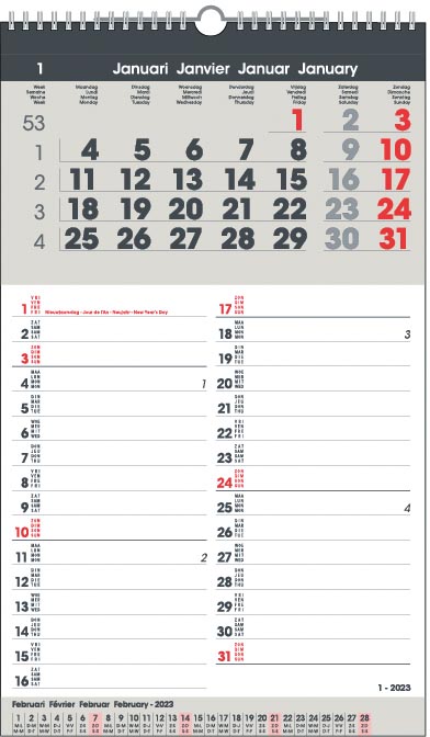 Maandkalender Memo-Manager, viertalig, 2023 Maandkalender Memo-Manager, viertalig, 2023