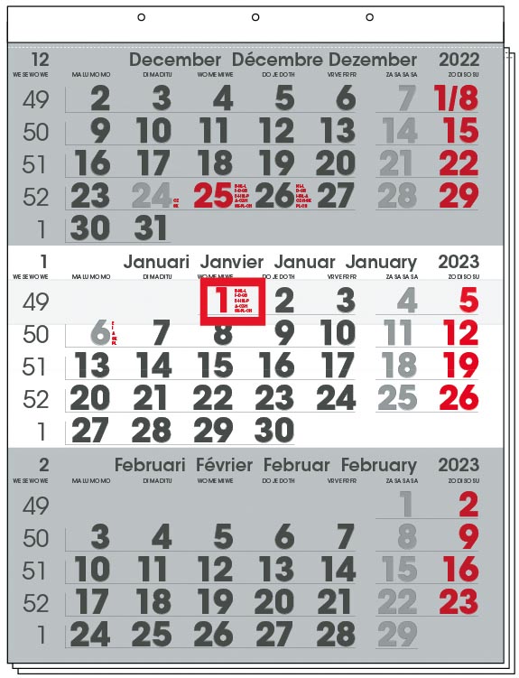 Driemaandskalender Compact, 2023