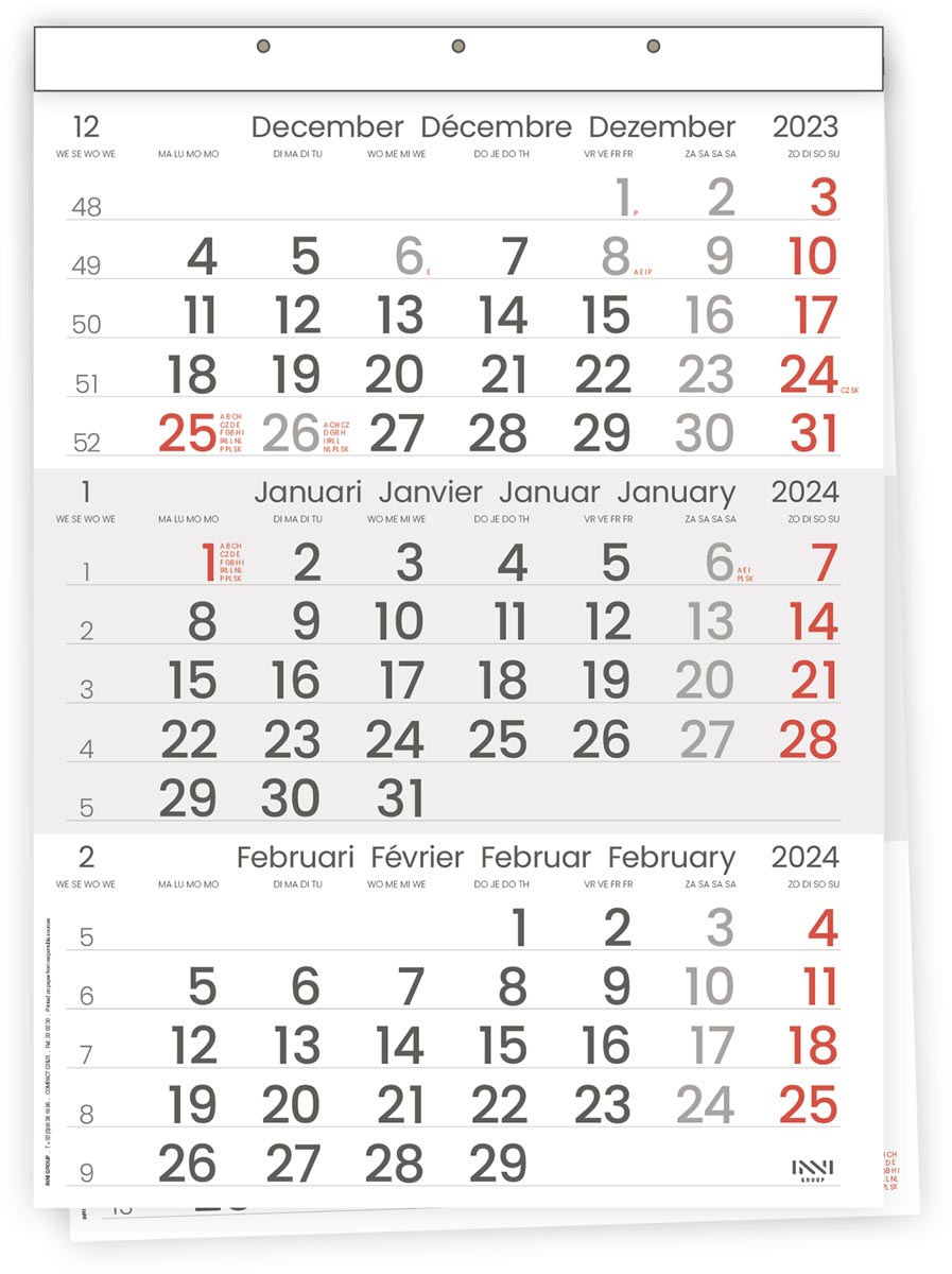 Driemaandskalender Compact, 2024 Driemaandskalender Compact, 2024
